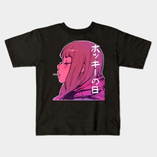 Aesthetic manga girl, japanese vaporwave style Kids T-Shirt